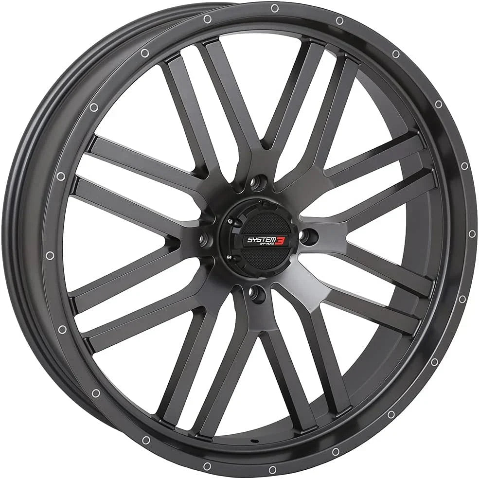 System 3 ST-3 Gunmetal UTV Wheels 22" Polaris RZR 1000 XP/Ranger XP 900/1000
