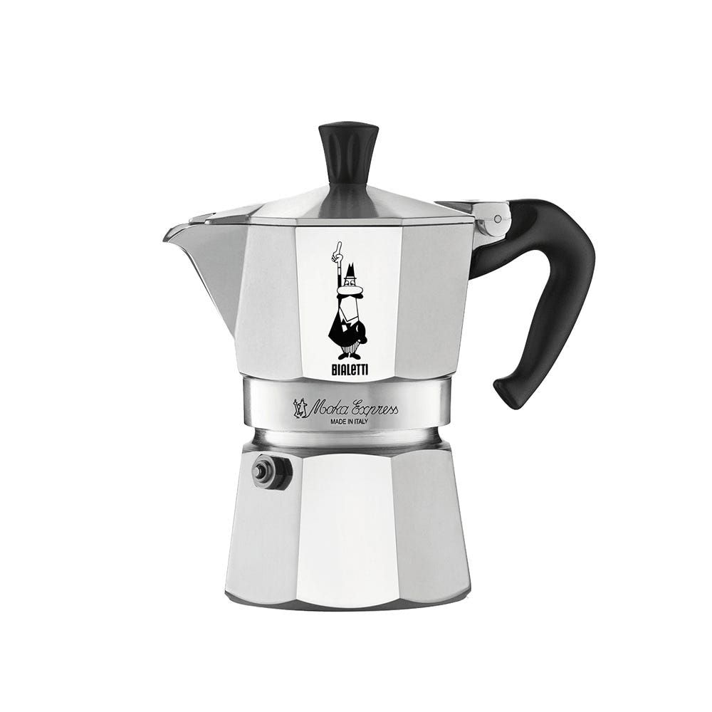 Bialetti Moka Pot with Ergonomic Anti-Scale Handle, 3-Cup