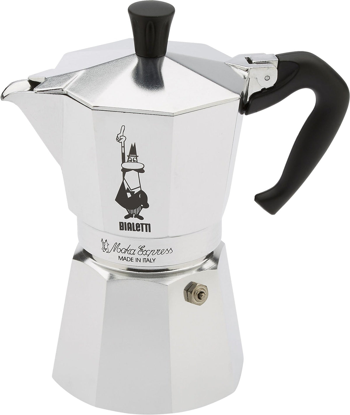 Bialetti Moka Pot with Ergonomic Anti-Scale Handle, 3-Cup