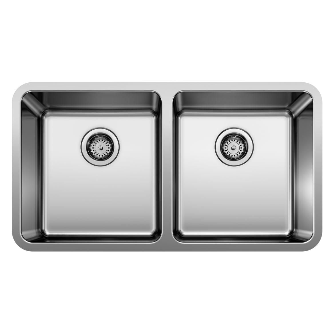 Blanco Formera 33-in 50/50 Double Bowl Undermount Stainless Steel Kitchen Sink