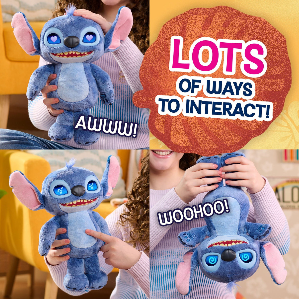 Disney Lilo and Stitch Feature Interactive Plush, 11-in