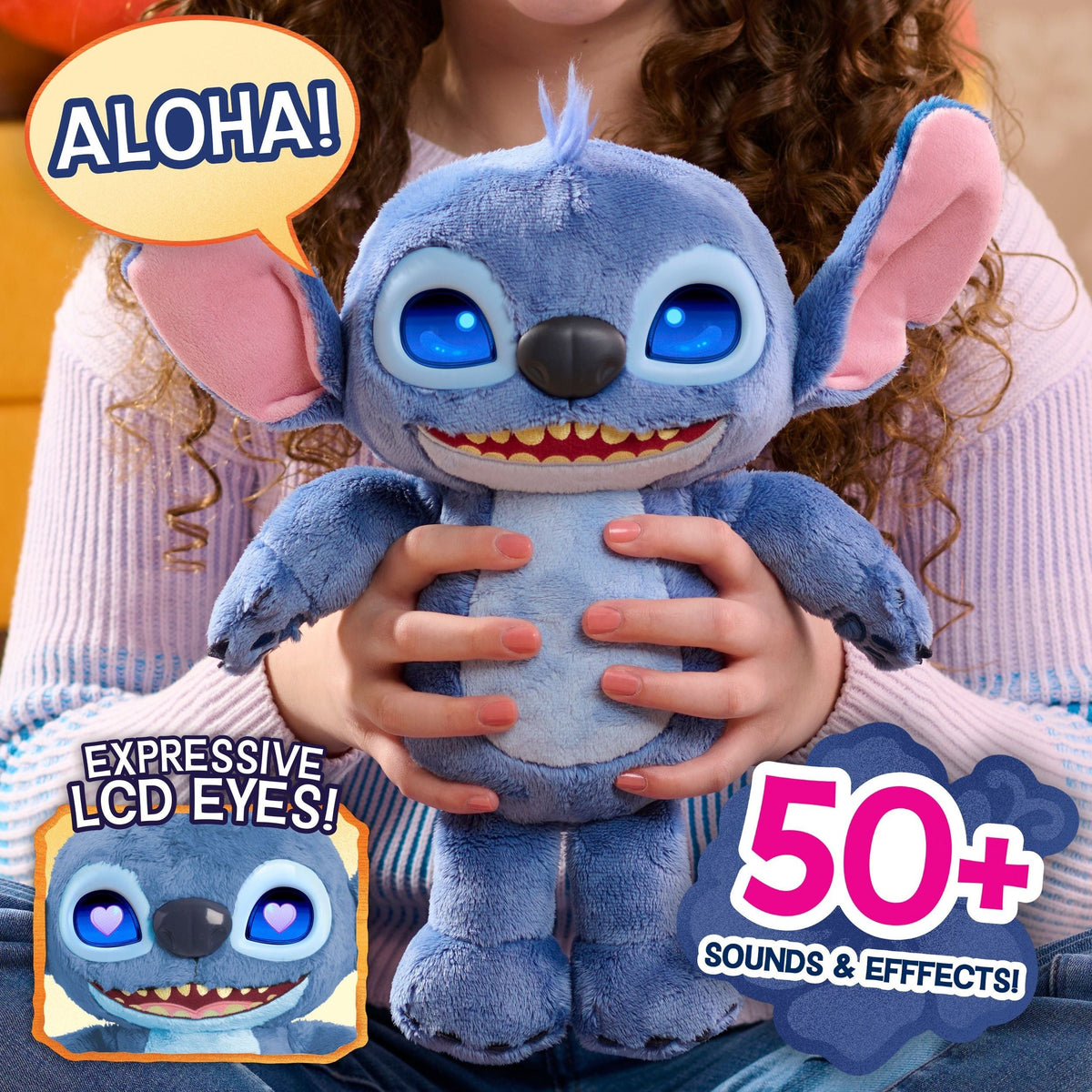 Disney Lilo and Stitch Feature Interactive Plush, 11-in