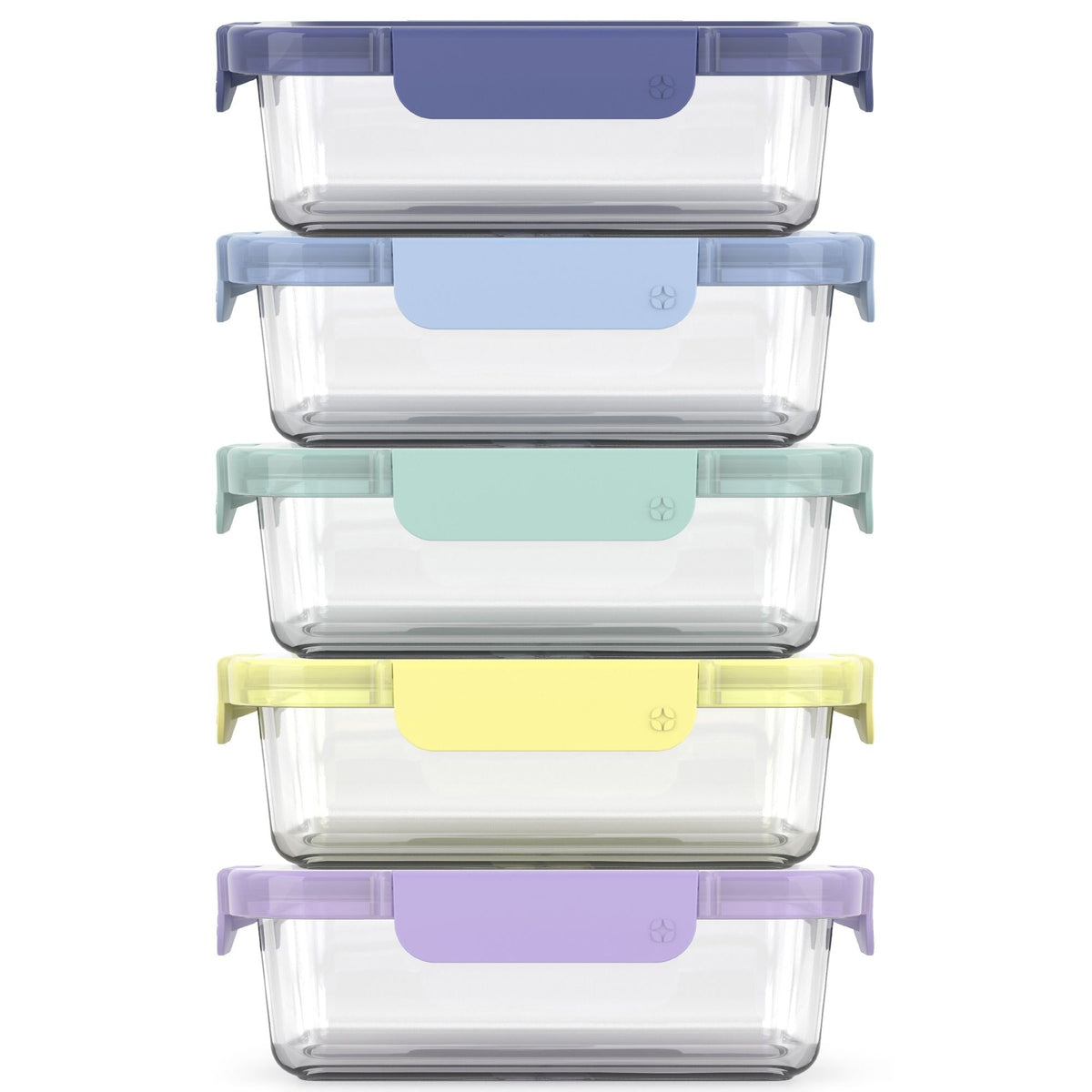 ello Colour Lock Glass Meal Prep Food Storage Container Set with Leakproof Lids, 10-pc