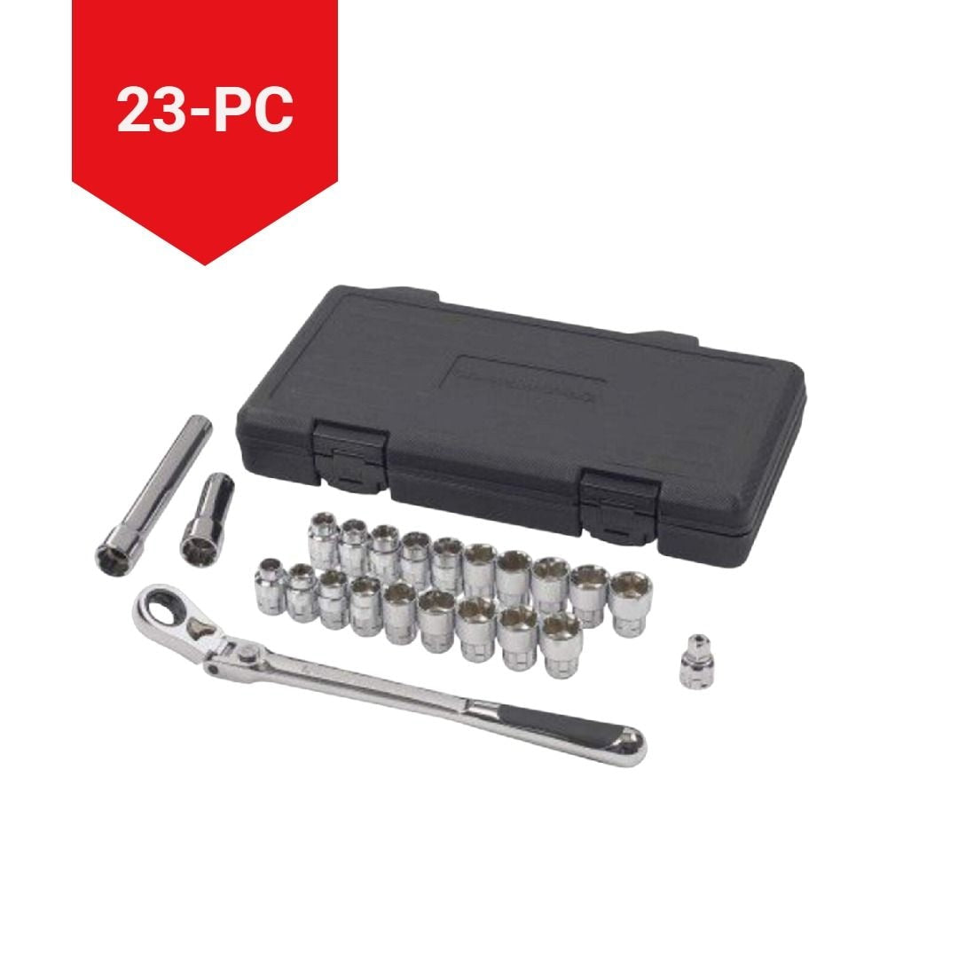 GearWrench Pass-Thru 3/8-in Drive Socket Set 23-pc, SAE/Metric