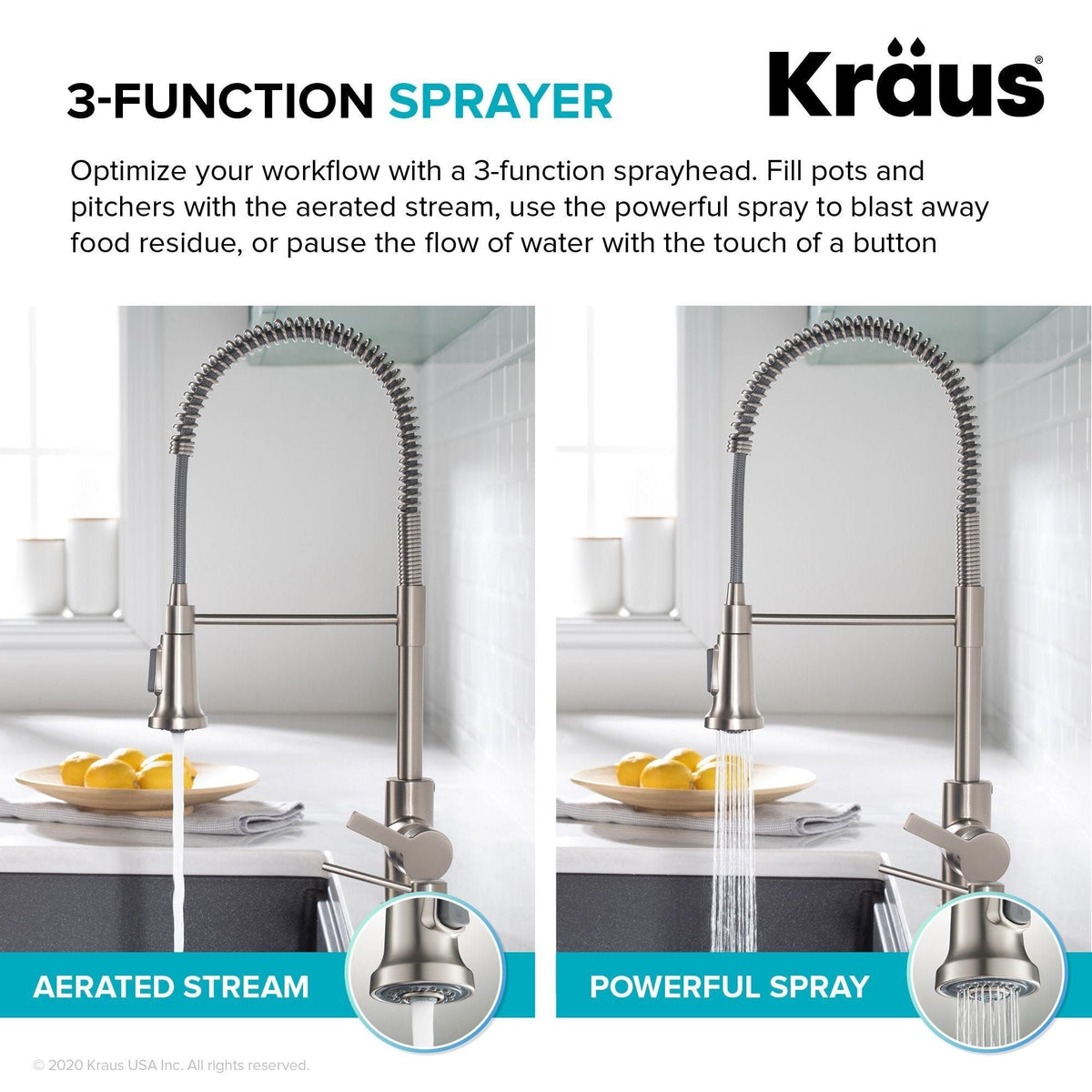 Kraus Britt Commercial Style Pull-Down Single Handle Kitchen Faucet, Matte Black