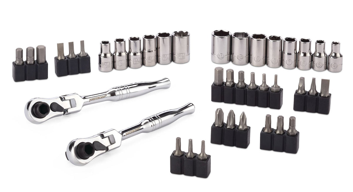 Mastercraft 39 Piece 1/4" Micro Ratchet/Driver Set