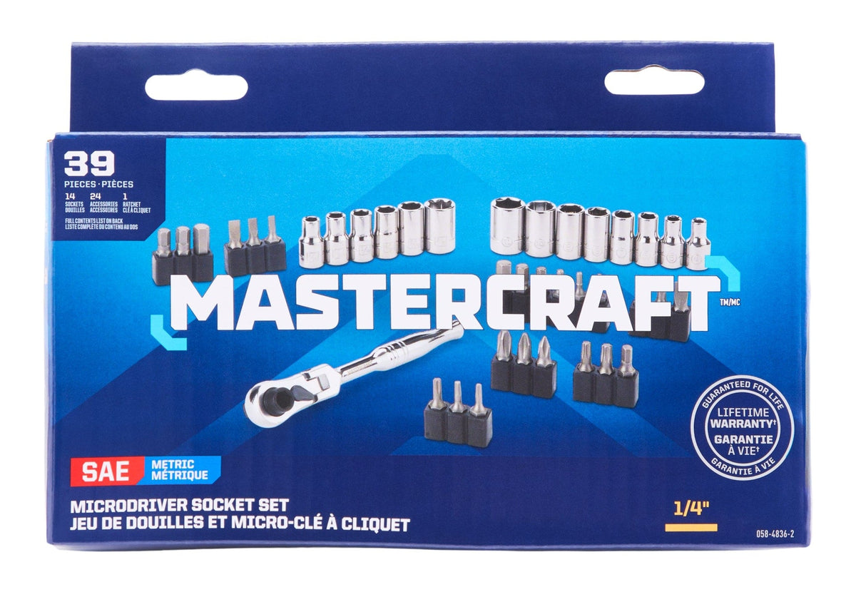 Mastercraft 39 Piece 1/4" Micro Ratchet/Driver Set