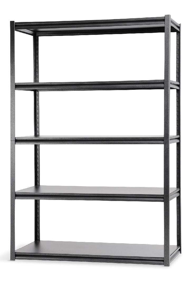 Mastercraft Adjustable 5-Shelf Steel Metal & Wood Storage Rack/Shelving Unit, 48 x 24 x 72-in