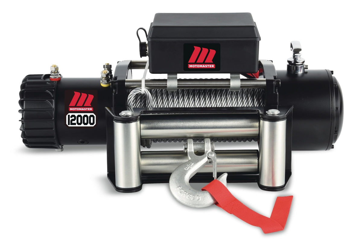 MotoMaster Winch with Steel Rope, 12000-lb