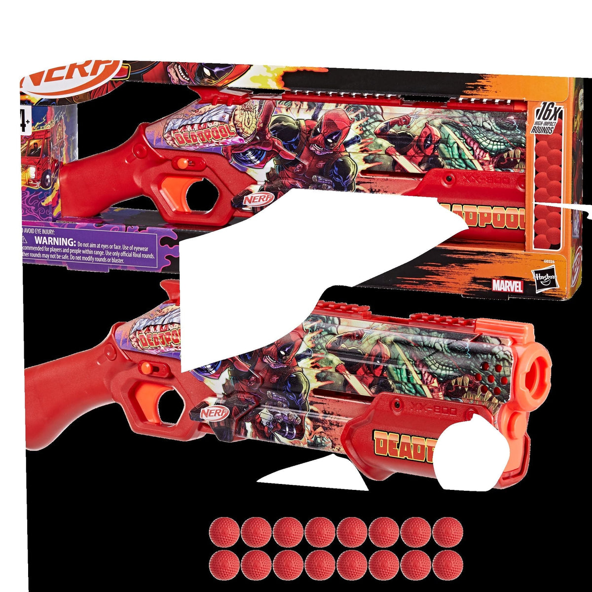 Nerf Inked Deadpool Pump Action Dart Blaster for Ages 14+