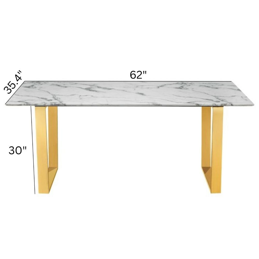 Take Me Home Rectangle Faux Marble Dining Table