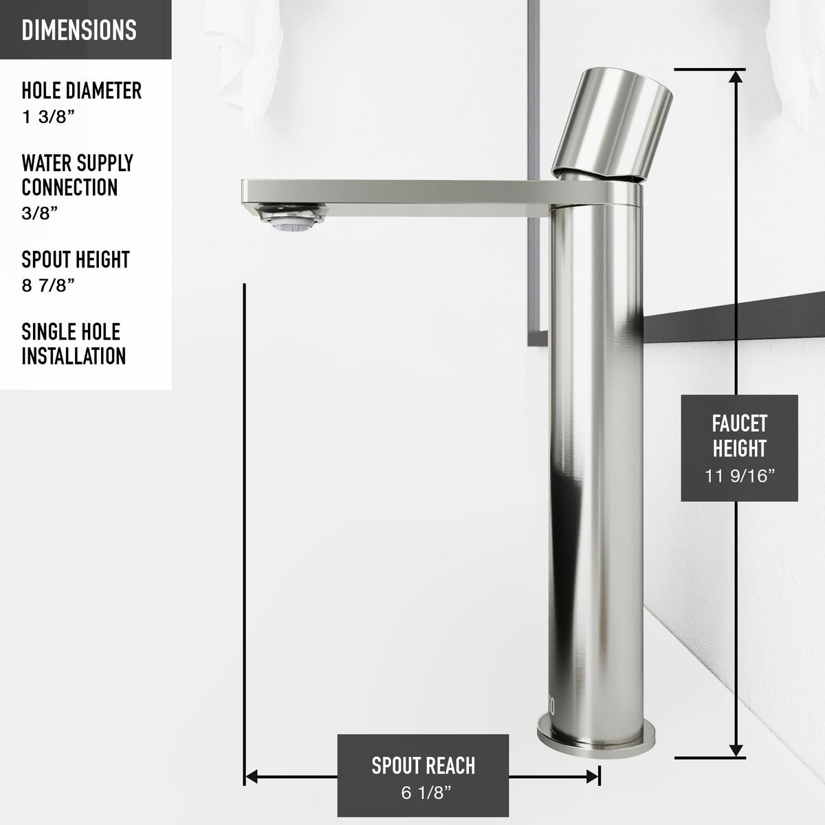 VIGO Lorca ConcretoStone Grey Bathroom Sink/Basin Set with Gotham Faucet and Rectangular Vessel