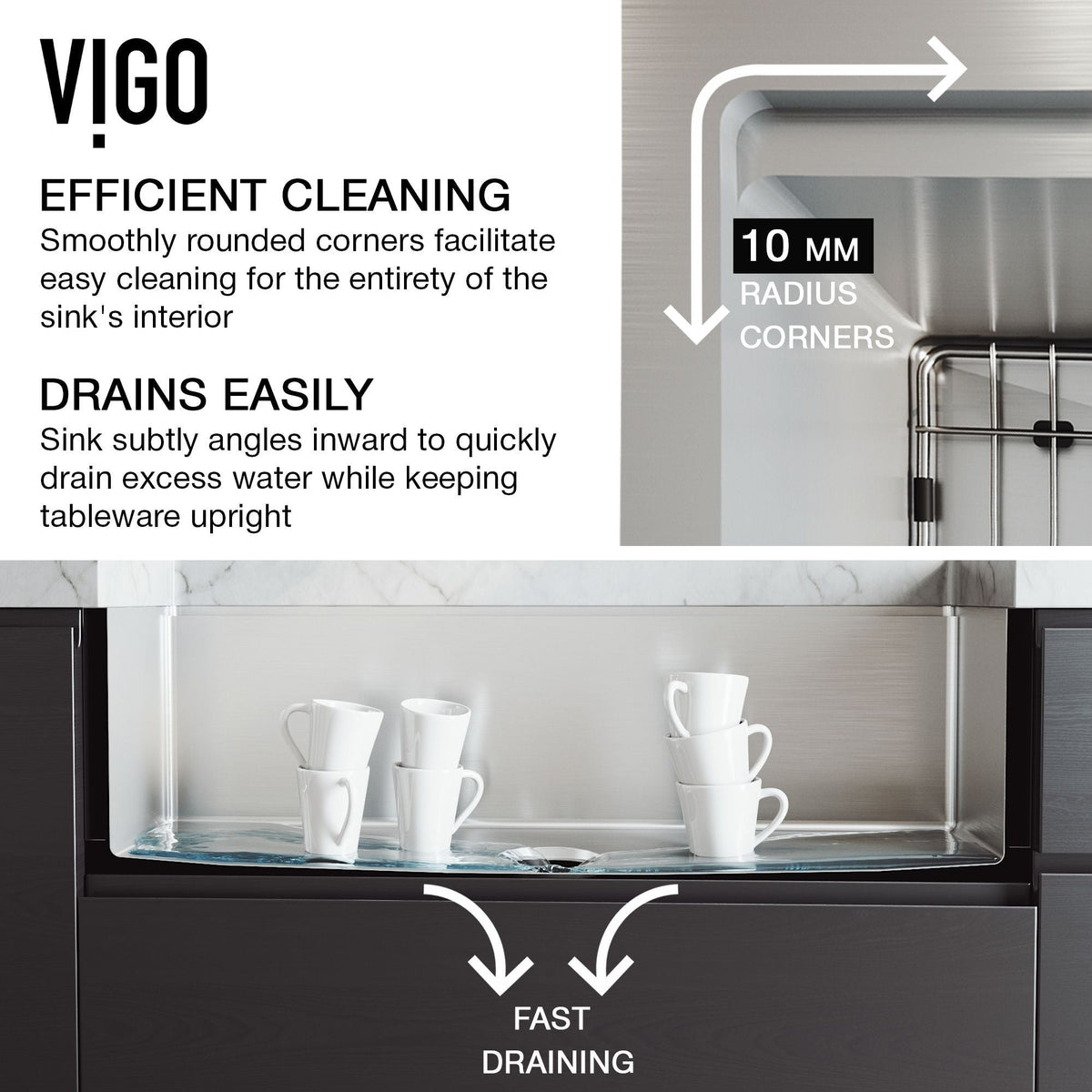 VIGO Oxford Single Farmhouse Kitchen Sink, 36-in x 21-in