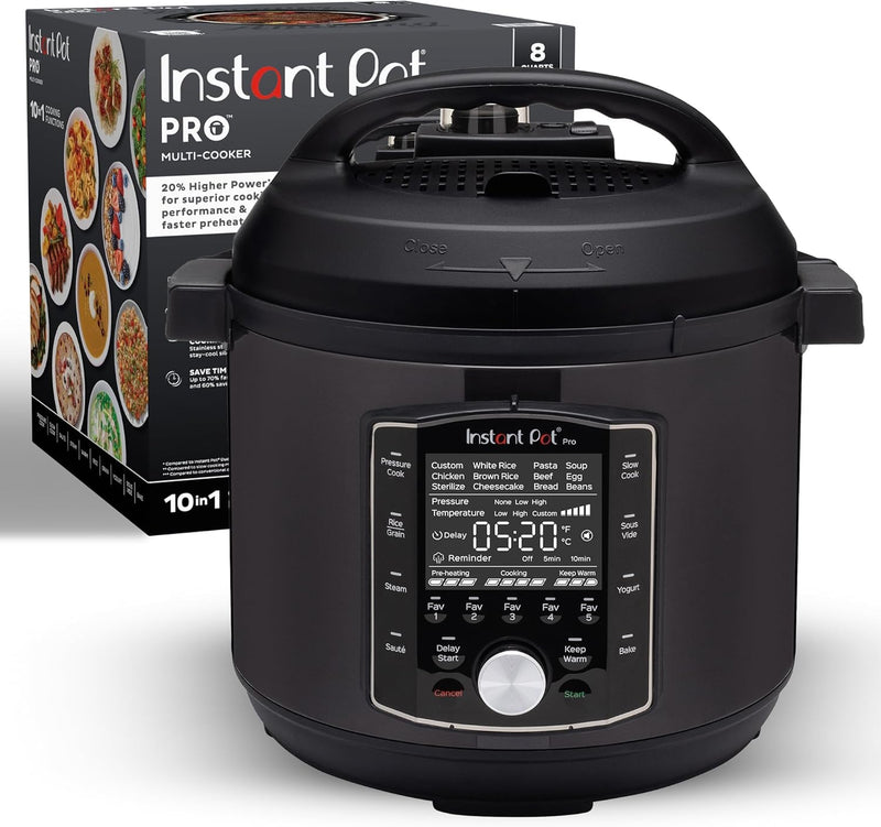 10-in-1 Pressure Cooker, Slow Cooker, Rice/Grain Cooker, Steamer, Sauté, Sous Vide, Yogurt Maker, Sterilizer, and Warmer, Includes App With Over 800 Recipes, Black M5