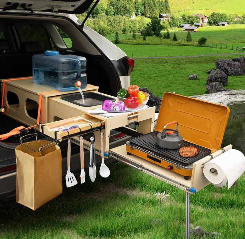 Ultimate Land Kitchen - A camping kitchen kit that combines functions of washing, chopping and cooking - Can be assembled in just 30 seconds - Perfect for land expeditions! H4