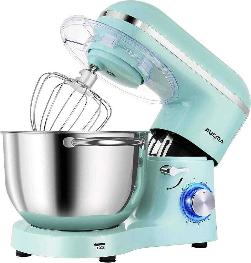 Vertical mixer, power 900 watts, capacity 8 gallons, large kitchen mixer, kitchen electric mixer with dough hook, whisk and stirring rod (blue, 8 gallons) Y7