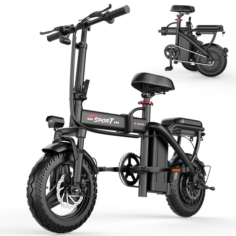 14 in Electric Bike with Dual Front Suspension 500W Folding Ebike, Up to 25Miles 20MPH, 48V Removable Lithium-Battery, 14 in Foldable Commuting... Z7