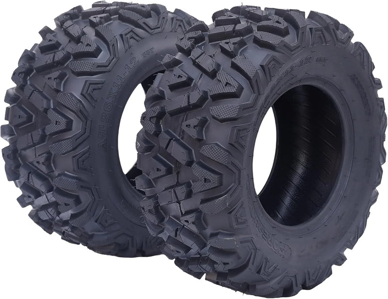 26x12x12 Atv Tires, Set of 2 Atv Tires 26x12-12 6PR, All Terrain Atv/Utv Off-Road Tires, Black C2