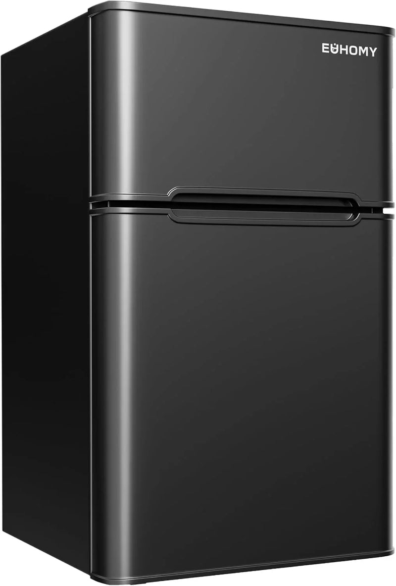 3.2 Cu.Ft Mini Fridge with Freezer – 2-Door Compact Refrigerator for Bedroom, Dorm, Office or Apartment, Silver F5