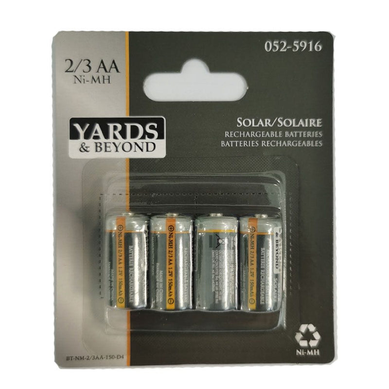 150mAh 2/3 AA Solar Rechargeable Batteries, 4-pk A1