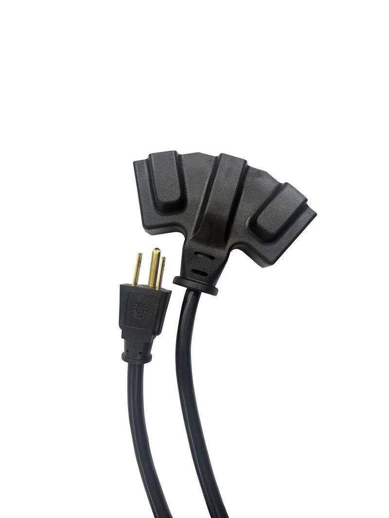 20' 16 Gauge 3-Tap Outdoor Extension Cord, Black E1