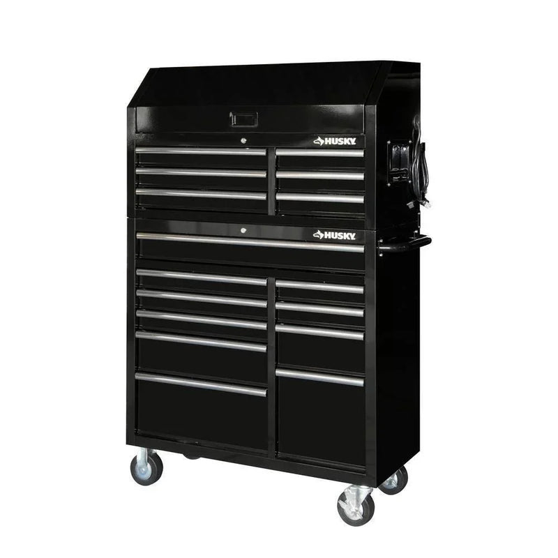 41 in. 16-Drawer Tool Chest and Cabinet Combo in Gloss Black B2