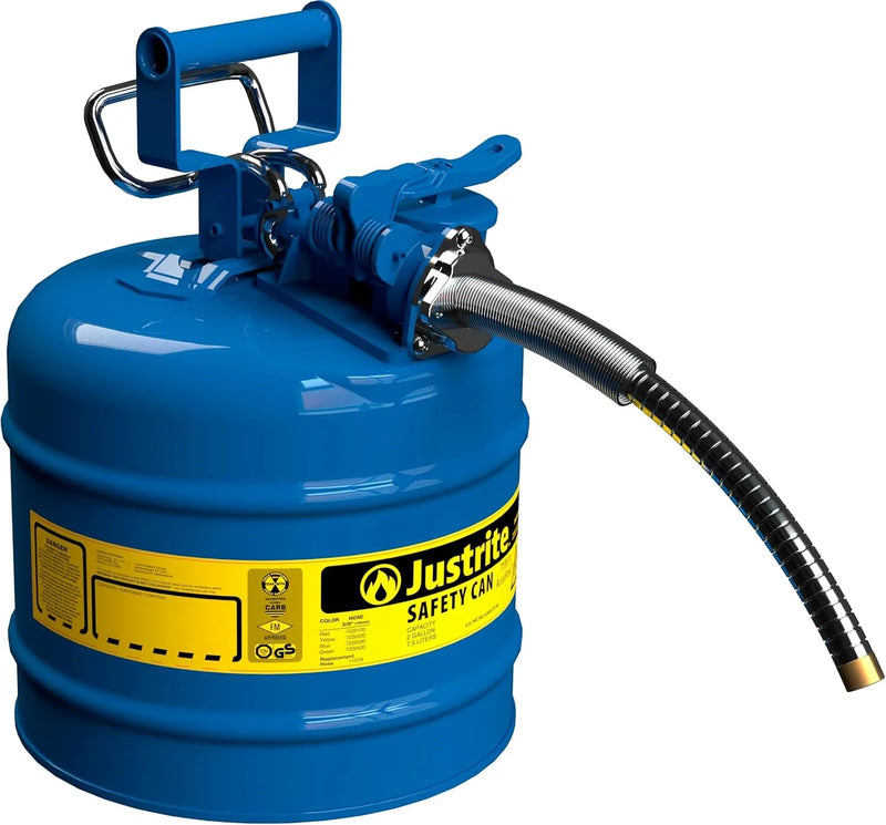 5-Gallon Type II Red Safety Gas Can – OSHA-Approved Steel Fuel Container with Flame Arrester, Self-Closing Lid & 1" Flexible Spout (7250130) Y6