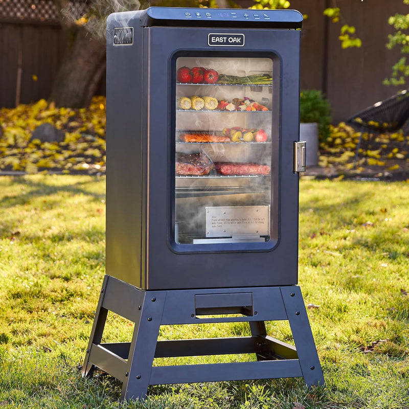 30-inch electric oven | Built-in meat detector and outdoor-specific stand | Up to 6 times longer baking time, adjustable side spice loader | With a 725 square inch cooking area, it can achieve more baking effects E4