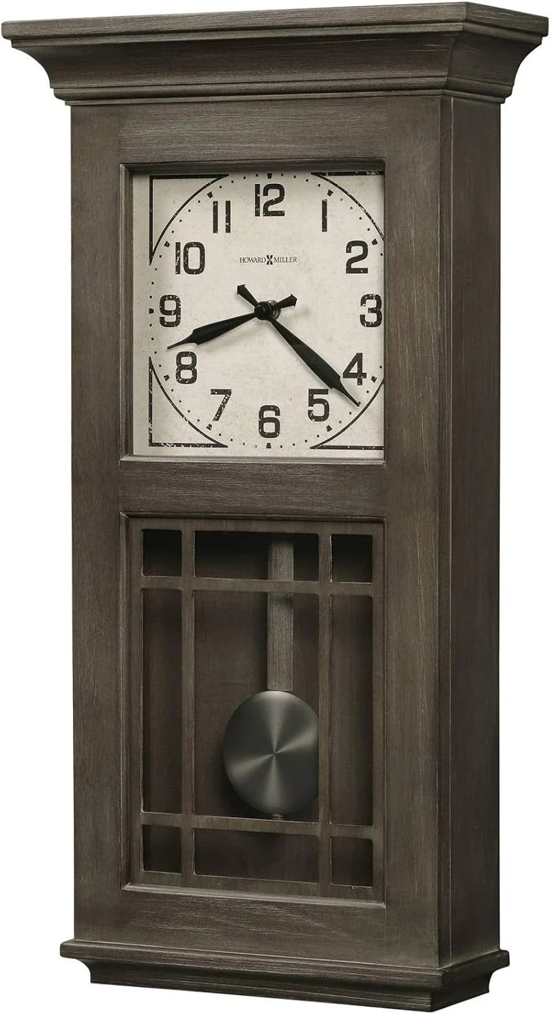 Wall clock - Vintage Bohemian lacquer design, natural recycled wood style, retro home decoration, quartz single-beat pendulum mechanism, automatic night-time bell-silencing function F5