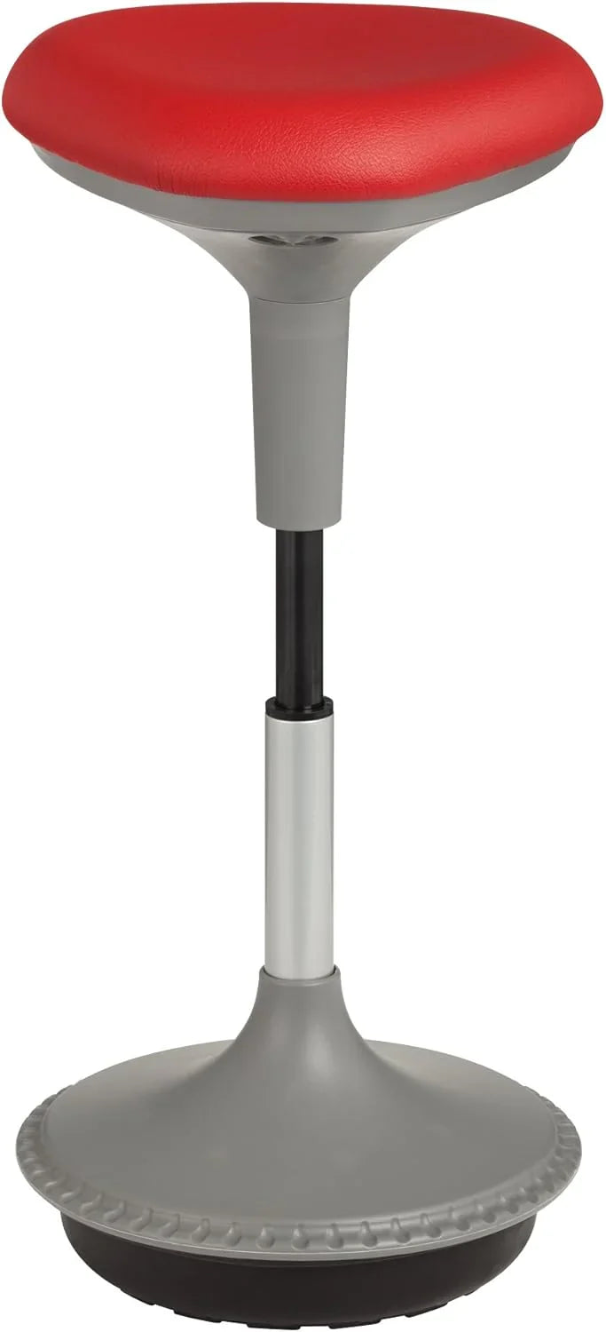 Adjustable-height office desk and active learning stools for classrooms, foam-filled backless rocking stools with rocking function, in gray color L4