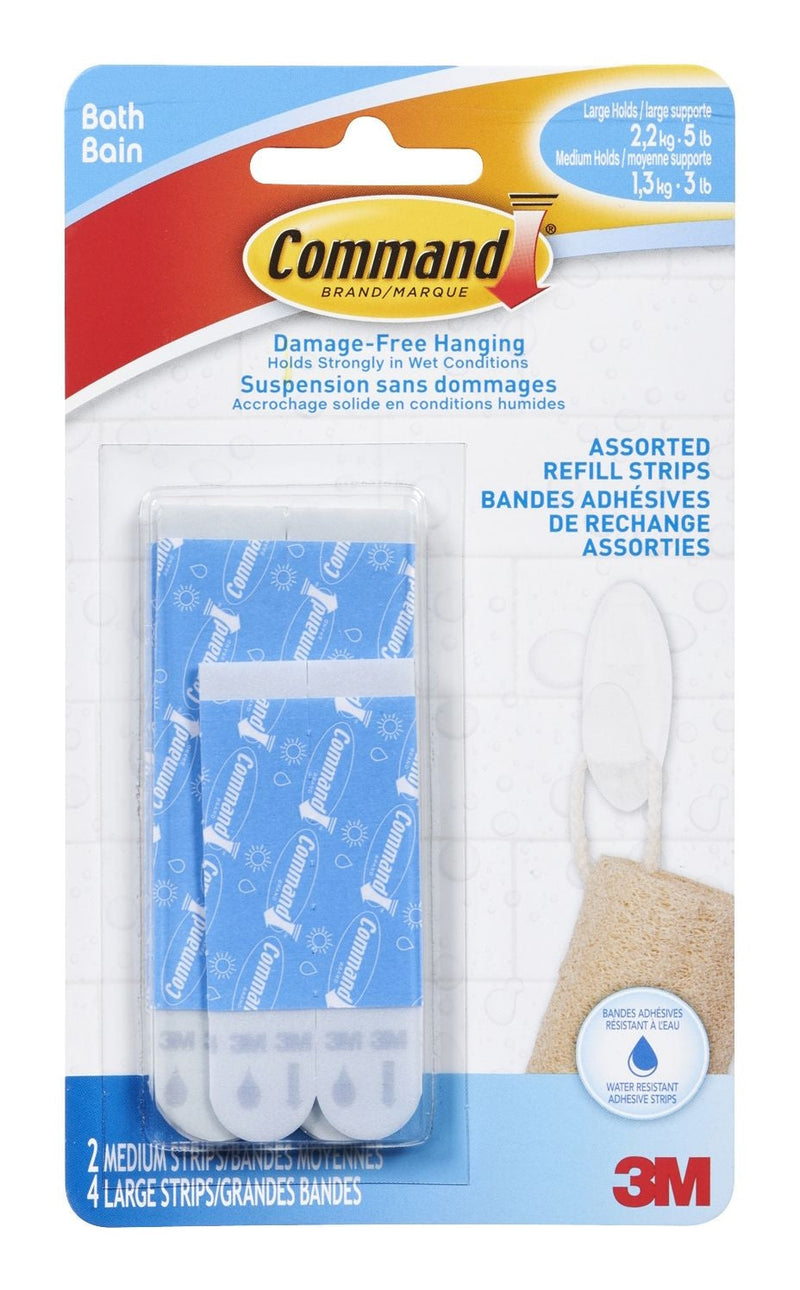 3M Command Bathroom Refill Strips, Assorted Sizes K5