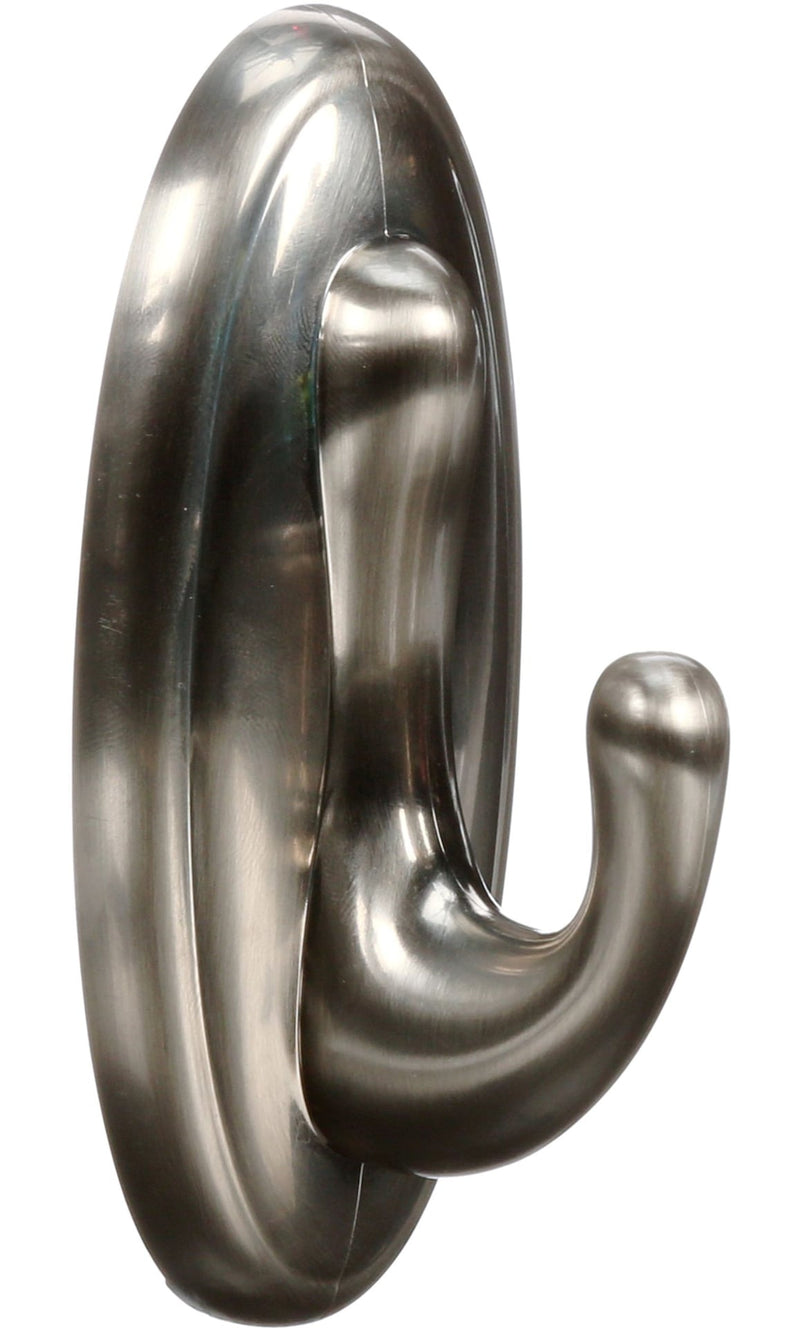 3M Command Large Traditional Decorative Utility Hook, Brushed Nickel A9