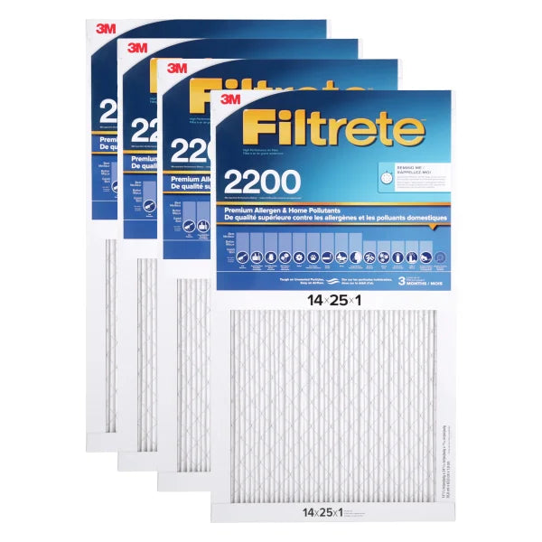 3M Filtrete MPR 2200 1-in Premium Furnace Filters, 4-pack R2