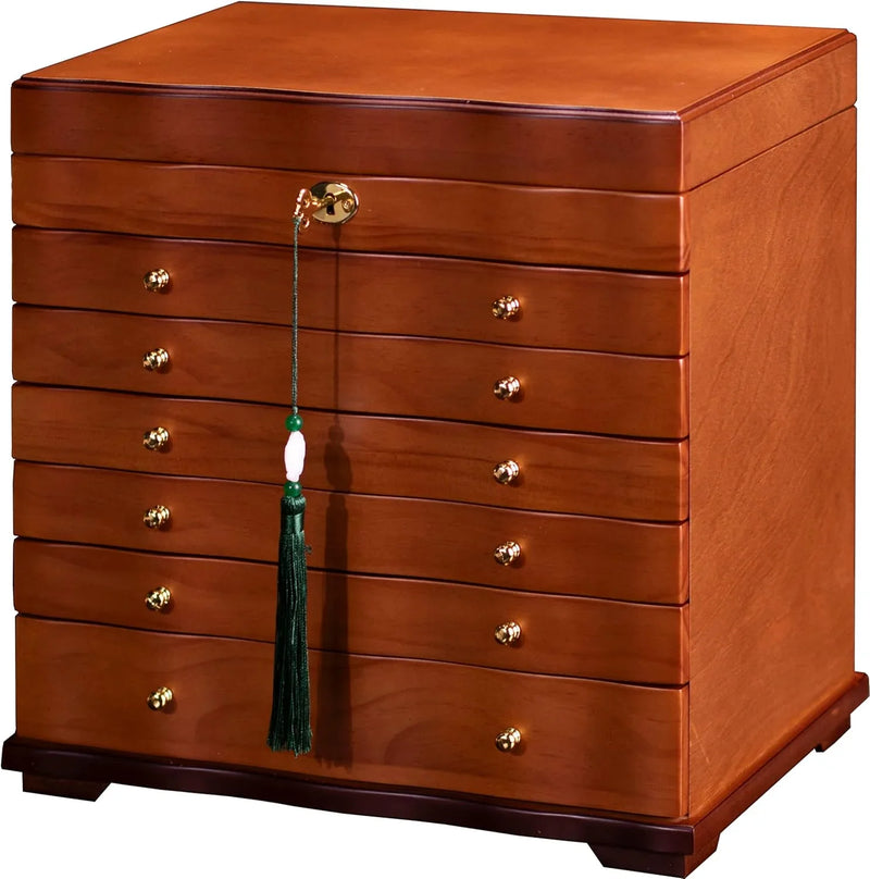 Wooden Jewelry Box,jewelry boxes for women large jewlrey box&organizers with necklace hanger,jewerly organizer,jewelry holder organizer,9-layer large capacity jewelry storage box O6