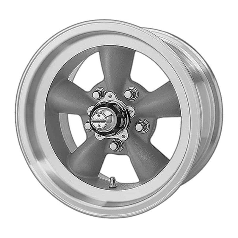 American Racing Vintage VN105 TORQ THRUST D VN105D 15X8.5 5X4.5 GRAY MACH-LP -25MM O9