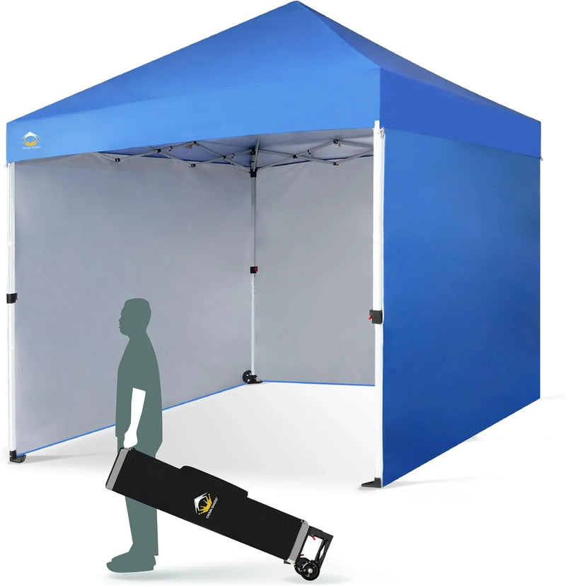 10X10 Comercial Instant Canopy Pop Up Tent with Center Lock (10x10 with 4 Sidewalls, Grey) F8
