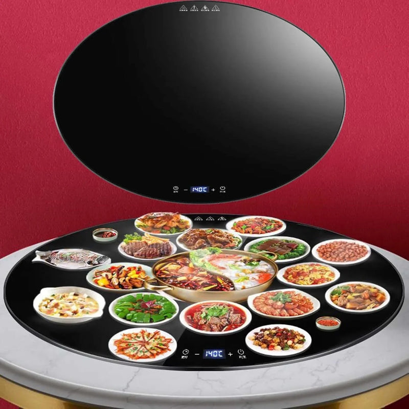 23/31/34in Insulation Glass Lazy Susan for Dining Table - Turntable Centerpiece, Silent/Smooth/Not Easy to Dump (Size: 88cm/34in) O1