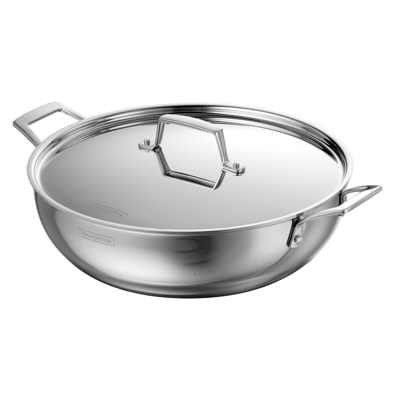 6 Qt Utsava Tri-Ply Clad Stainless Steel Covered Kadai Z2