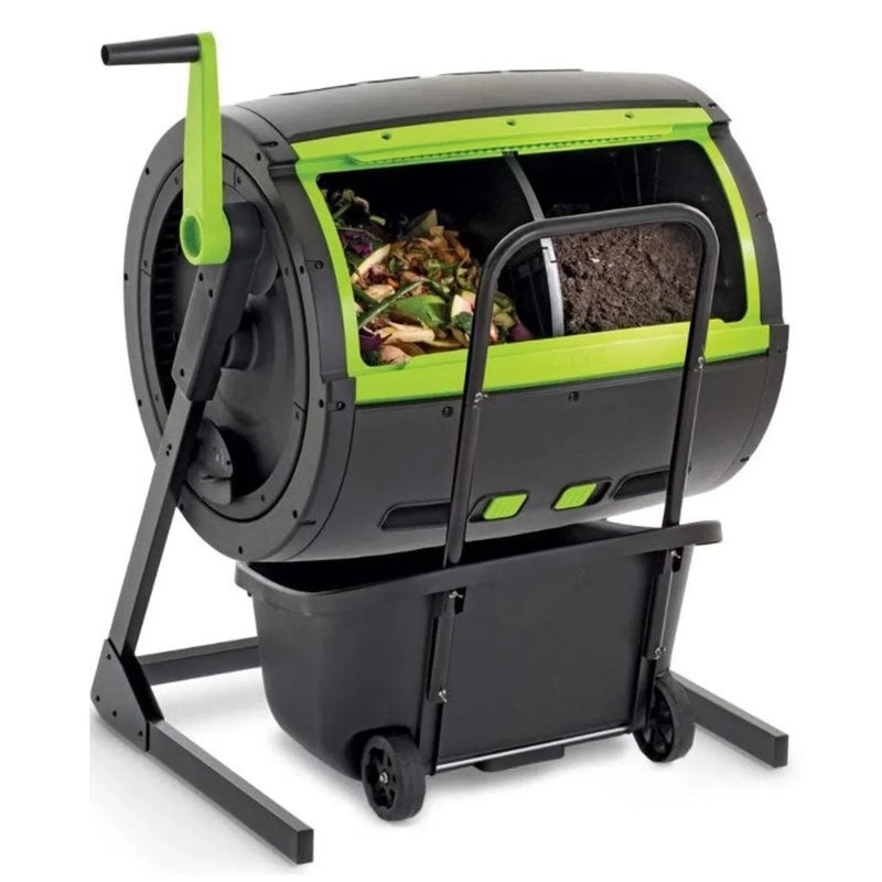 65-Gallon Compost Tumbler And Cart Combo U9