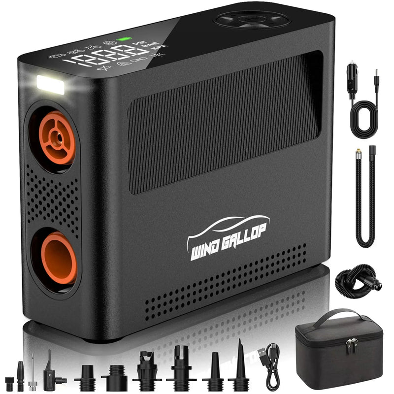 Tire Inflator Portable Air Compressor, Rechargeable Electric Paddle Board Pump 150PSI, 3X Faster Inflation 9 Pump Modes,Auto Air Pump for Car Tires Motorcycle Bike Ball SUP Tent Kayak Float A9