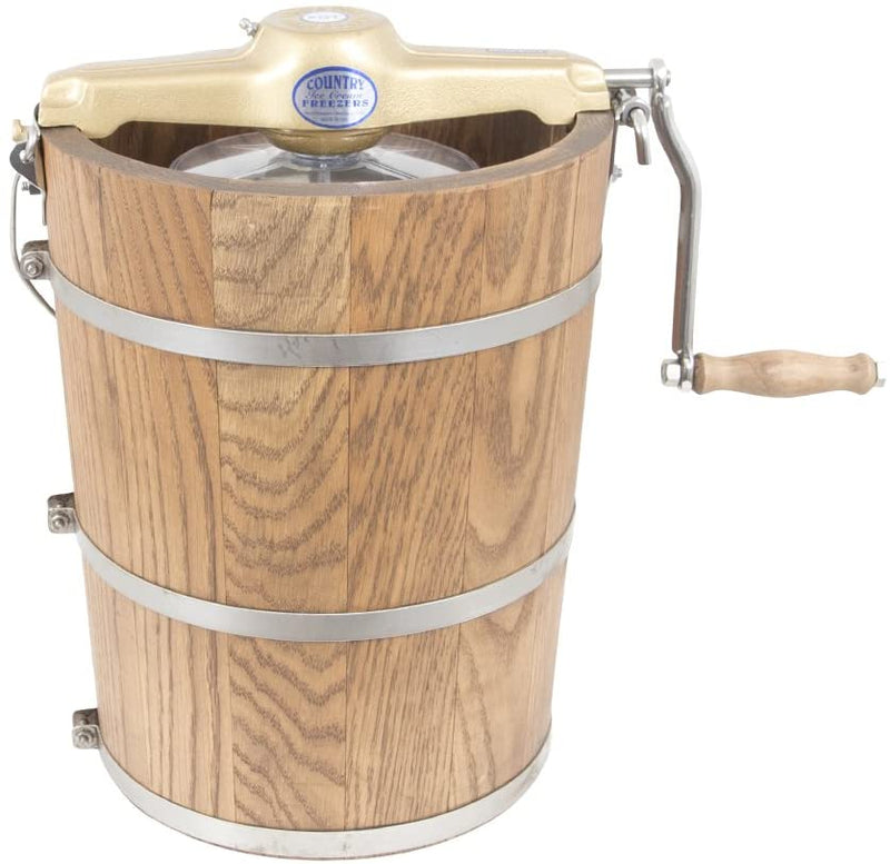 6 qt Country Ice Cream Maker – Classic Wooden Tub – Hand Crank N3