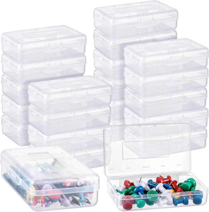 100-piece set. Large-capacity transparent pencil case. Large-capacity hard plastic crayon case. Large-capacity classroom storage box. Suitable for both boys and girls (in various colors) T1