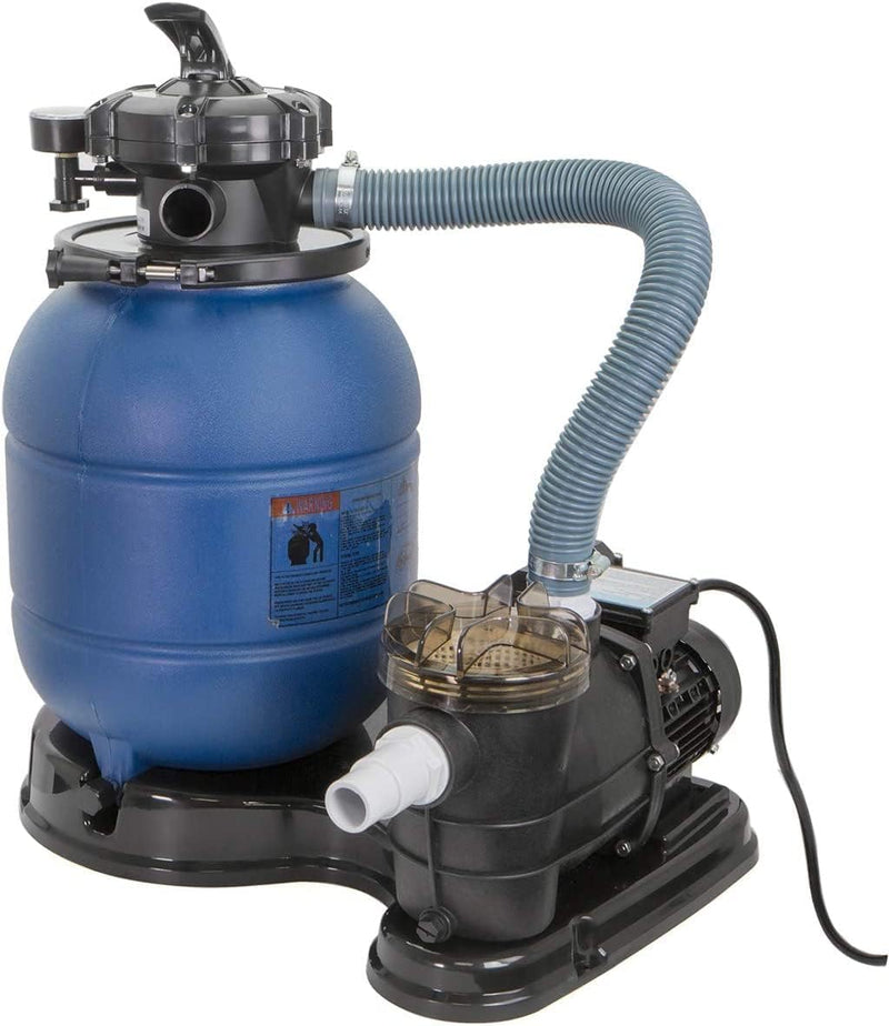 13-inch sand filter, 0.75 horsepower, swimming pool pump, 2400 gallons per hour, suitable for outdoor swimming pool package, multi-interface valve, maximum capacity 10000 gallons, 1-1/4 inch NPT interface N3