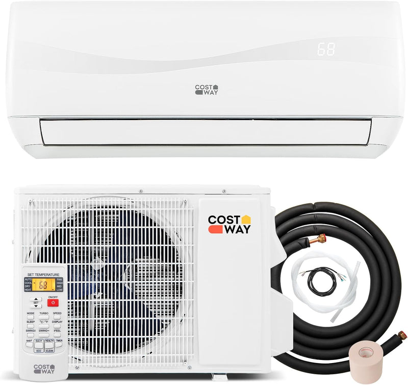12000-watt mini split air conditioner and heater, 20 energy efficiency rating, 115 volts, wall-mounted tubeless air conditioning unit, capable of cooling rooms with an area not exceeding 750 square feet, energy-efficient inverter air conditioner equi S6