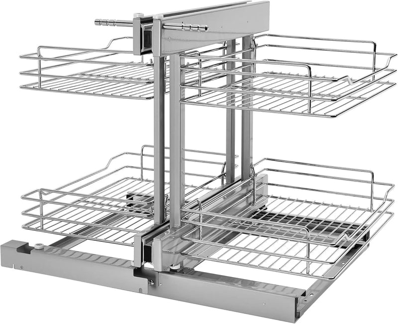 18-inch double-layer removable shelves with 4 shelves, silver color C5
