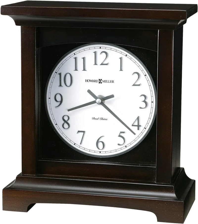 Type II Clock 549-718 - Black coffee-colored surface, with a retro home decoration style, quartz movement, dual alarm function, and automatic nighttime alarm-off feature D7