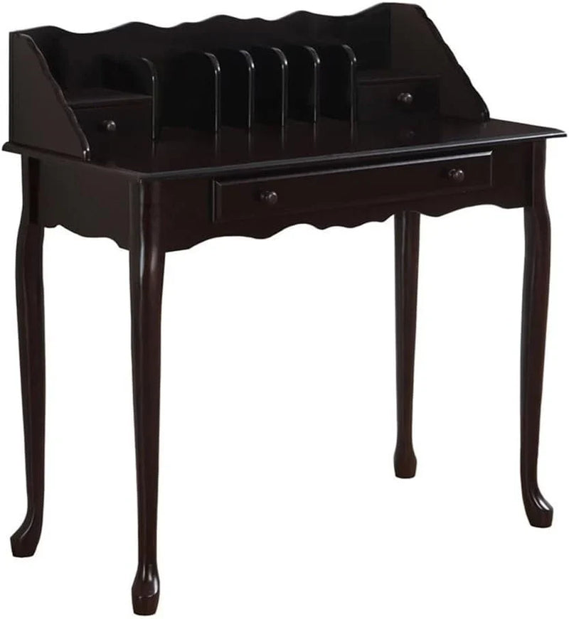 Traditional office desk, made of solid wood, dark cherry wood color, 36 inches in length M4