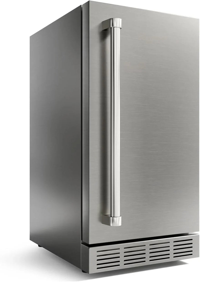 15 Inch Outdoor Refrigerator, Weather Proof Stainless Steel Beverage Beer Cooler Under Counter Fridge, Indoor/Outdoor Refrigerator with 3 Shelves for Patio Kitchen and Commercial Use L4