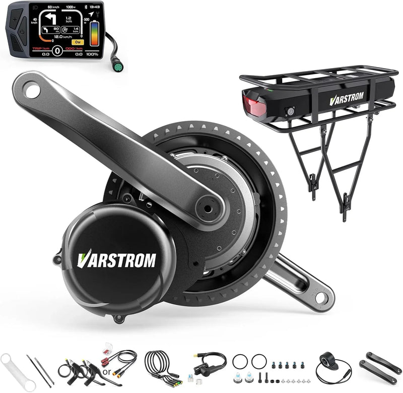Torque Sensor Tong-Sheng TSDZ8 Mid Drive Motor Kit - 48V 750W Electric Bike Conversion Kit with EKD01 Display and Battery Optional, Compatible with BB 68-73MM Mountain/Road Bikes V3