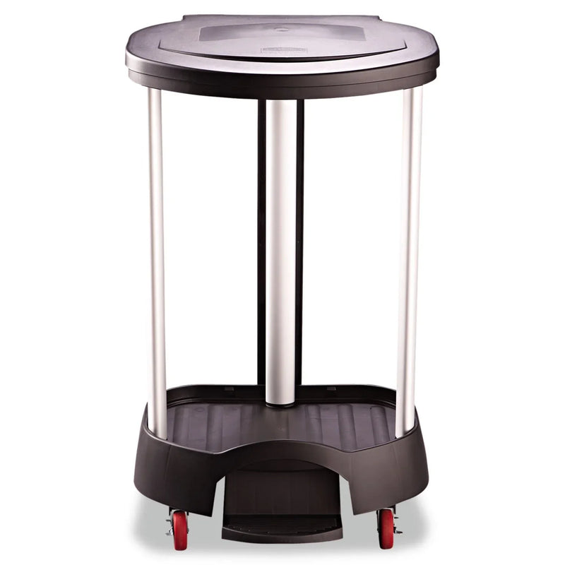 Administrative series floor-standing clothing storage basket / laundry basket, with front locking casters, capacity 30 gallons, black, without handle cover, suitable for hospitals / medical laboratories / commercial premises G1